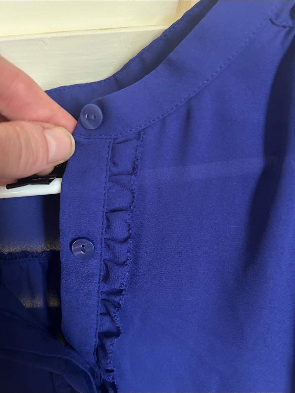 Worthington Royal Blue Sleeveless Ruffle V-Neck Camisole - Picture 6 of 9